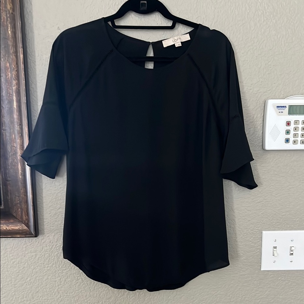 LOFT Black 3/4 Sleeve Blouse